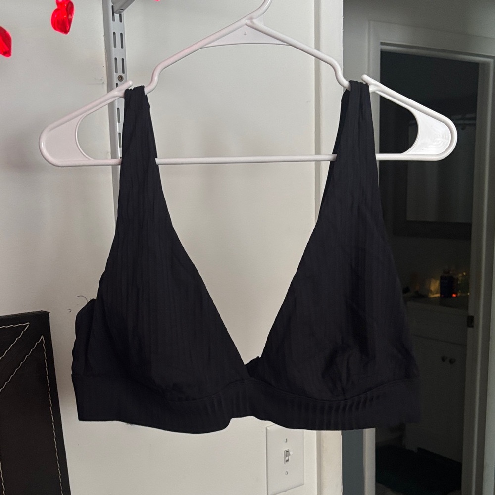 Time and Tru Elegant Black Bikini Top